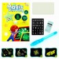 Tabla desenat cu lumina LED, marker verde inclus, litere si cifre, 40,5 x 29 cm