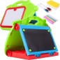 Tabla desen 2 in 1, 2 markere incluse, creta colorata, burete, multicolor Tabla desen 2 in 1, 2 markere incluse, creta colorata, burete, multicolor