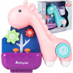 Jucarie de baie girafa pentru copii, prindere cu ventuze, 21,5 x 7 x 23 cm, plastic, multicolor