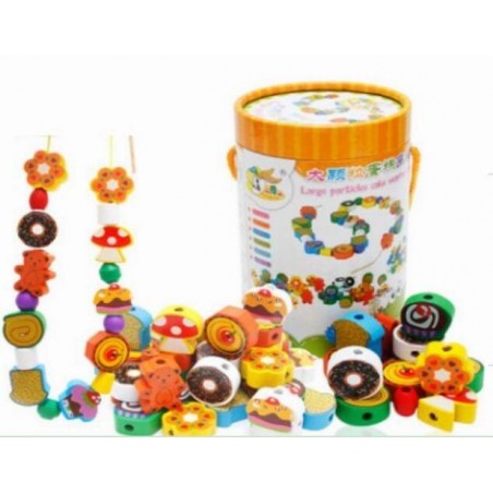 Set margele pentru confectionat bratari, 30 margele, plastic, multicolor