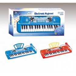 Orga electronica cu microfon pentru copii, lumini si sunet, control volum, plastic, multicolor