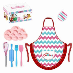 Set bucatarie pentru copii, sort, rola, tel, perie, spatula, multicolor, 25 x 15,5 x 11 cm