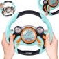 Volan interactiv pentru copii, efecte sunete si lumini, claxon, plastic, multicolor, 25 x 3,5 x 24 cm