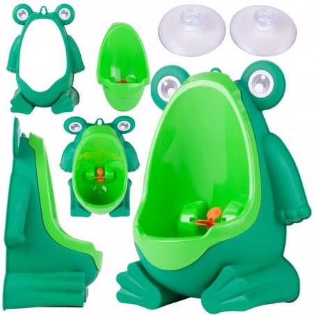 Olita pentru copii broscuta, ventuze de prindere, inaltime reglabila, plastic, verde
