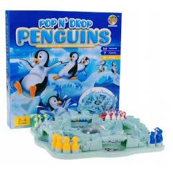 Joc de societate pinguinii pe gheata, 4 jucatori, 23,5 cm x 23,5 cm, plastic, multicolor