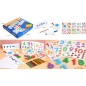 Set interactiv matematica din lemn, cifre, semne matematice, geanta depozitare, multicolor