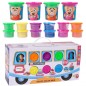 Set plastilina cu forme pentru copii, 16 recipiente, 36 x 11 x 18 cm, multicolor