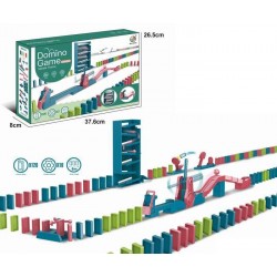 Cuburi domino cu pista pentru copii, 120 piese, plastic, multicolor