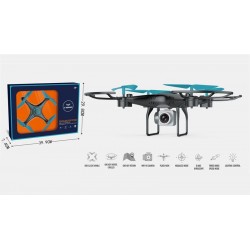 Drona cu telecomanda, 4 elice, 3 viteze, rotire 360, 30 x 30 x 10,5 cm, plastic, negru