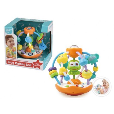 Minge muzicala interactiva, efecte sunet si lumini, oglinda, margele, 17 x 17 cm, plastic, multicolor