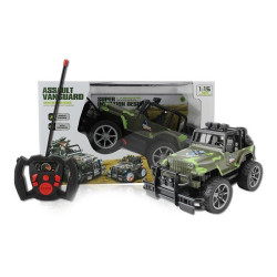 Masinuta off-road cu telecomanda, efecte lumini, baterii incluse, 26 x 16,5 x 15 cm, plastic, verde