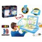 Tabla desenat 3 in 1 cu lumina 3D, 10 coli, 14 markere incluse, ochelari 3D, 30 x 19 x 4 cm, albastru Tabla desenat 3 in 1 cu lumina 3D, 10 coli, 14 markere incluse, ochelari 3D, 30 x 19 x 4 cm, albastru