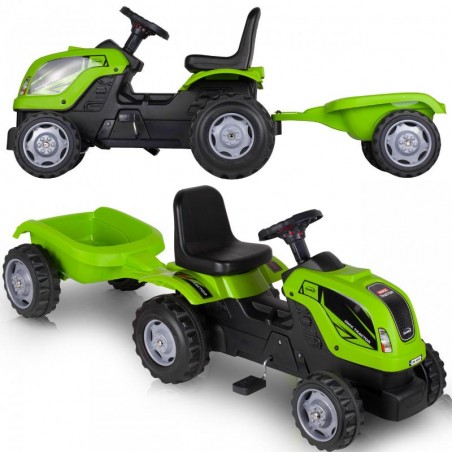 Tractor cu pedale si remorca XXL, reglare scaun, claxon, 91 x 43 x 54 cm, plastic si metal