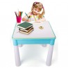 Masuta blocuri constructie multifunctionala, 128 piese, 51x51x50 cm