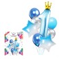 Set baloane petrecere, stelute si Cifra 1, folie metalizata, albastru