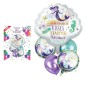 Kit baloane tematica sirena, 2 baloane latex si 3 baloane folie