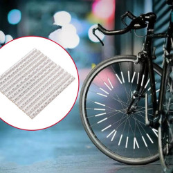 Ornamente reflectorizante pentru spite bicicleta, inaltime 7 cm, albe, set 12 bucati