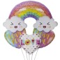 Set 4 baloane Curcubeu, folie de aluminiu, mesaj Love you