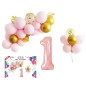 Aranjament petrecere, set 31 baloane, Cifra 1, folie si latex