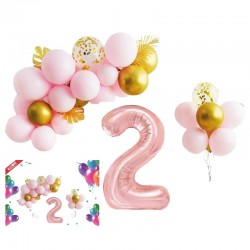 Set 31 baloane, aranjament petrecere, Cifra 2, folie 70 cm