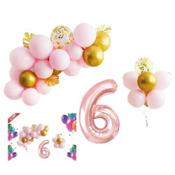 Set 31 baloane, aranjament petrecere aniversara, Cifra 6, 70 cm