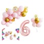 Set 31 baloane, aranjament petrecere aniversara, Cifra 6, 70 cm