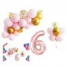 Set 31 baloane, aranjament petrecere aniversara, Cifra 6, 70 cm