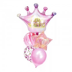 Kit 5 baloane, aranjament Little Princess, roz
