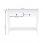 Masa tip consola 100x33x79 cm, 2 sertare, picioare lemn pin, blat MDF, alb Masa tip consola 100x33x79 cm, 2 sertare, picioare lemn pin, blat MDF, alb