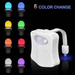 Lumina LED pentru toaleta, 8 culori, senzor miscare, rezistenta la apa