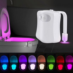 Lumina LED pentru toaleta, 8 culori, senzor miscare, rezistenta la apa