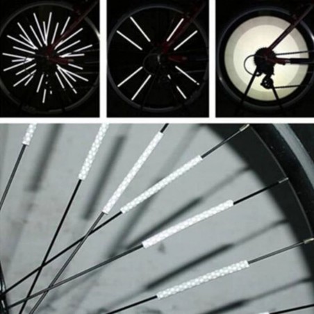 Ornamente reflectorizante pentru spite bicicleta, set 12 bucati, alb