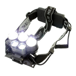 Lanterna de cap frontala LED CREE-XML, reincarcabila USB, 6 moduri iluminare, 5000 lm, IPX4, aluminiu