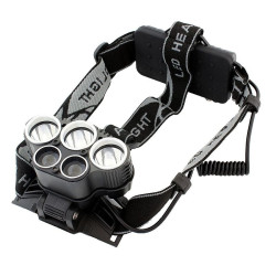 Lanterna de cap frontala LED CREE-XML, reincarcabila USB, 6 moduri iluminare, 5000 lm, IPX4, aluminiu