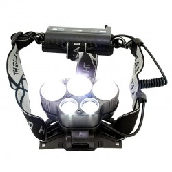 Lanterna de cap frontala LED CREE-XML, reincarcabila USB, 6 moduri iluminare, 5000 lm, IPX4, aluminiu