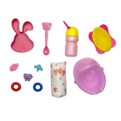 Papusa interactiva cu 8 functii, 10 accesorii, senzor atingere, gangurit, face pipi, inaltime 35 cm