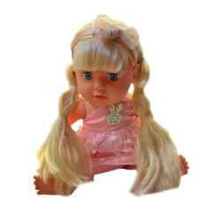 Papusa interactiva cu 8 functii, 10 accesorii, senzor atingere, gangurit, face pipi, inaltime 35 cm