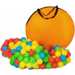 Loc de joaca 3 in 1, cort cu tunel de legatura si cub pliabil, lungime 375 cm, 100 bile