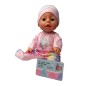 Papusa interactiva, bebelus care bea apa si face pipi, 6 accesorii, biberon, olita, 35 cm