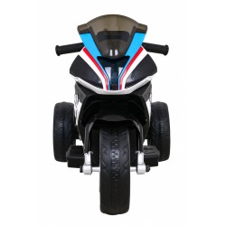 Motocicleta electrica BMW, sport, 12V/4,5Ah, roti plastic, lumina LED, scaun piele, muzica, greutate suportata 30 kg, alb