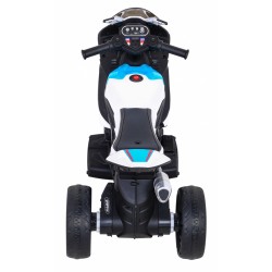 Motocicleta electrica BMW, sport, 12V/4,5Ah, roti plastic, lumina LED, scaun piele, muzica, greutate suportata 30 kg, alb