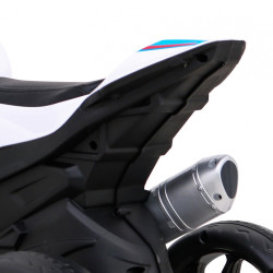 Motocicleta electrica BMW, sport, 12V/4,5Ah, roti plastic, lumina LED, scaun piele, muzica, greutate suportata 30 kg, alb