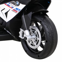 Motocicleta electrica BMW, sport, 12V/4,5Ah, roti plastic, lumina LED, scaun piele, muzica, greutate suportata 30 kg, alb