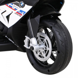 Motocicleta electrica BMW, sport, 12V/4,5Ah, roti plastic, lumina LED, scaun piele, muzica, greutate suportata 30 kg, alb