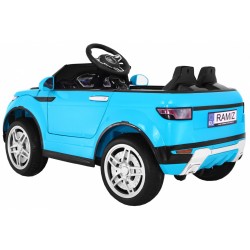 Masinuta electrica Range Rover, 12V, roti spuma EVA, 2 locuri, lumini LED, MP3, AUX, 103x63x58 cm, albastru