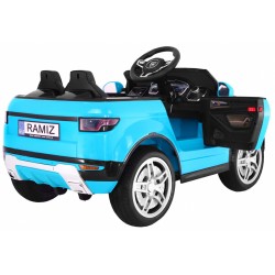 Masinuta electrica Range Rover, 12V, roti spuma EVA, 2 locuri, lumini LED, MP3, AUX, 103x63x58 cm, albastru