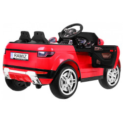 Masinuta electrica Range Rover, 12V, roti spuma EVA, 2 locuri, lumini LED, MP3, AUX, 103x63x58 cm, rosu