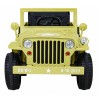 Masinuta electrica Jeep militar retro off road, 4x35W, 12V/7Ah, telecomanda, roti EVA, bluetooth, lumini, 110x56x56 cm, galben
