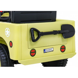 Masinuta electrica Jeep militar retro off road, 4x35W, 12V/7Ah, telecomanda, roti EVA, bluetooth, lumini, 110x56x56 cm, galben