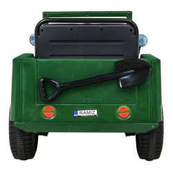 Masinuta electrica Jeep militar retro off road, 4x35W, 12V/7Ah, telecomanda, roti EVA, bluetooth, lumini, 110x56x56 cm, verde